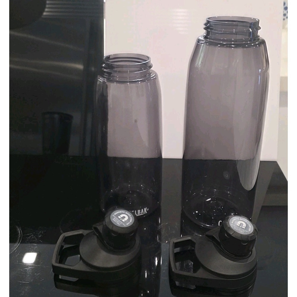 2pc CamelBak Magnetic Cap Chute Water Bottle Clear BLK 32oz/1L &  48oz/ 1.5L‎ - Picture 8 of 11